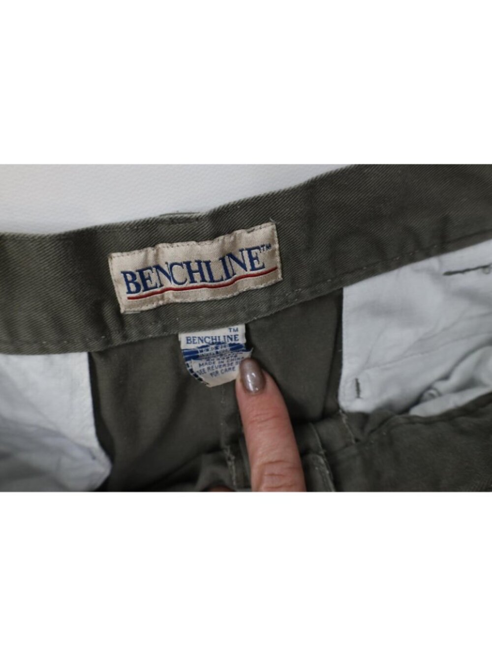 Vtg 90s Streetwear Mens 34x29 Faded Relaxed Fit Pleated Chino Pants Green Cotton - Picture 7 of 13